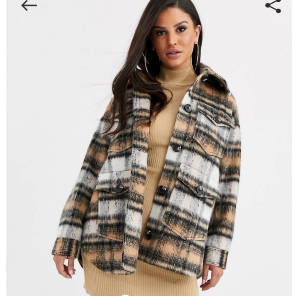 Brand new petite brushed check jacket